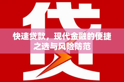 海原快速贷款，现代金融的便捷之选与风险防范
