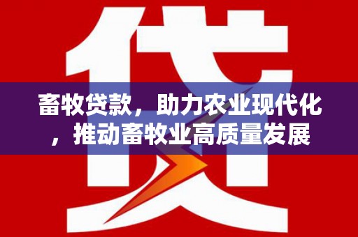 海原畜牧贷款，助力农业现代化，推动畜牧业高质量发展