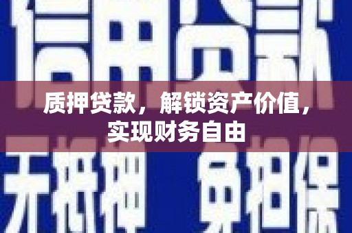 海原质押贷款，解锁资产价值，实现财务自由