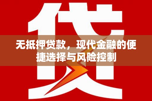 海原无抵押贷款，现代金融的便捷选择与风险控制