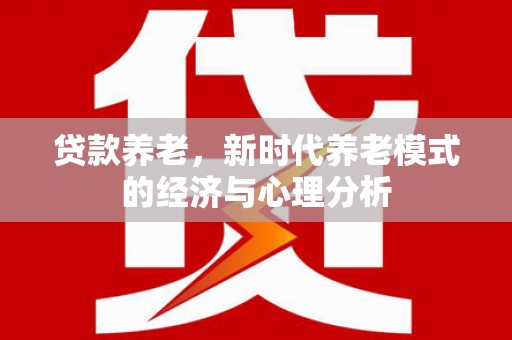 海原贷款养老，新时代养老模式的经济与心理分析