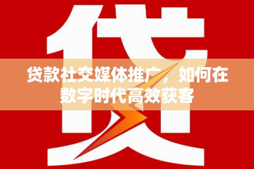 海原贷款社交媒体推广，如何在数字时代高效获客
