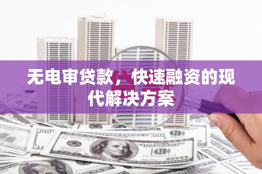 海原无电审贷款，快速融资的现代解决方案