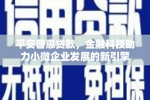 海原平安普惠贷款，金融科技助力小微企业发展的新引擎