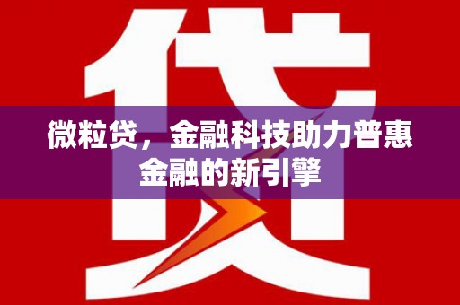 海原微粒贷，金融科技助力普惠金融的新引擎