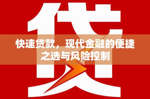 海原快速贷款，现代金融的便捷之选与风险控制