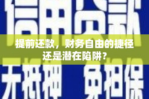 海原提前还款，财务自由的捷径还是潜在陷阱？