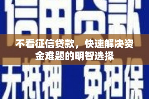 海原不看征信贷款，快速解决资金难题的明智选择