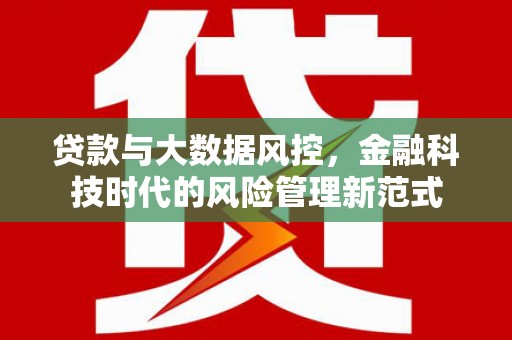 海原贷款与大数据风控，金融科技时代的风险管理新范式
