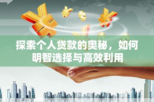 海原探索个人贷款的奥秘，如何明智选择与高效利用