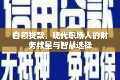 海原白领贷款，现代职场人的财务救星与智慧选择