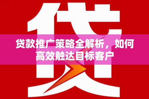 海原贷款推广策略全解析，如何高效触达目标客户