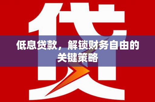 海原低息贷款，解锁财务自由的关键策略