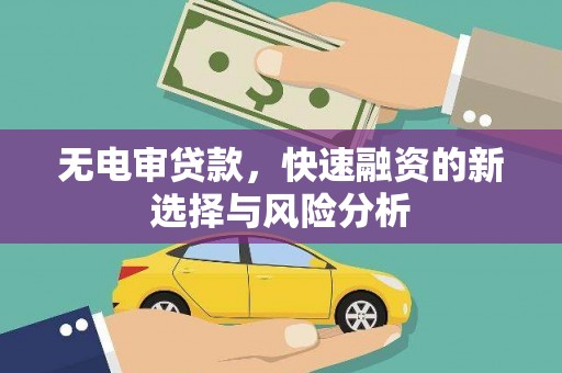 海原无电审贷款，快速融资的新选择与风险分析