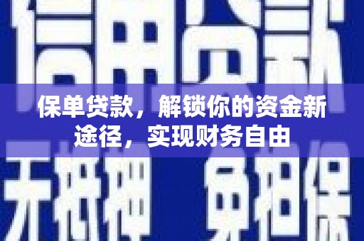 海原保单贷款，解锁你的资金新途径，实现财务自由