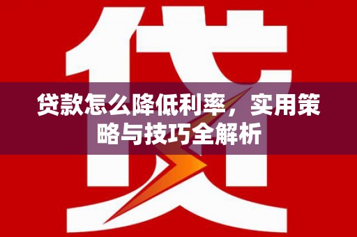 海原贷款怎么降低利率，实用策略与技巧全解析