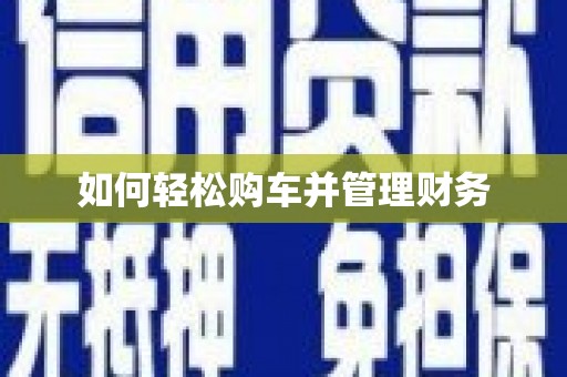 海原如何轻松购车并管理财务